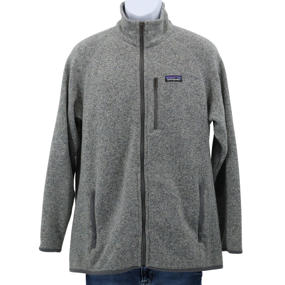 Patagonia Fleece Jacket Full Zip Men's Size L Grey Google Logo Embroidered